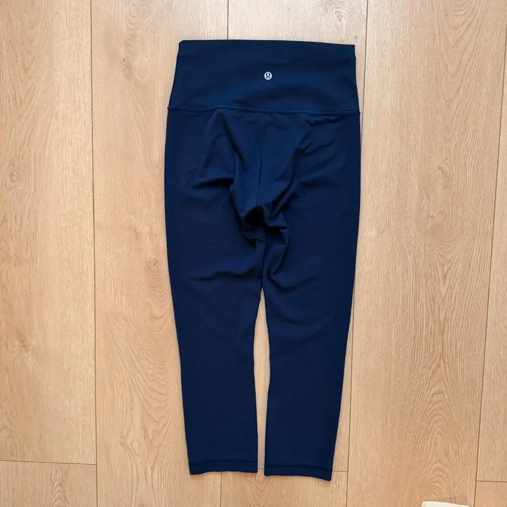 Lululemon Wunder Train super-hi rise cropped leggings in true navy size 6